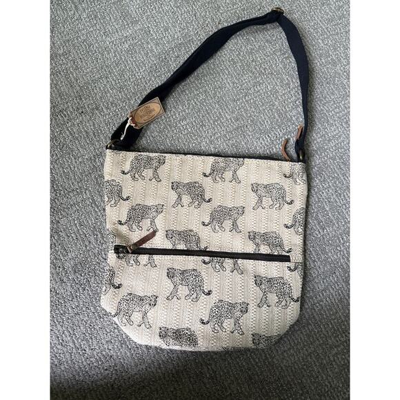 ￼fat face natural woven cat cheetah purse - Picture 2 of 6